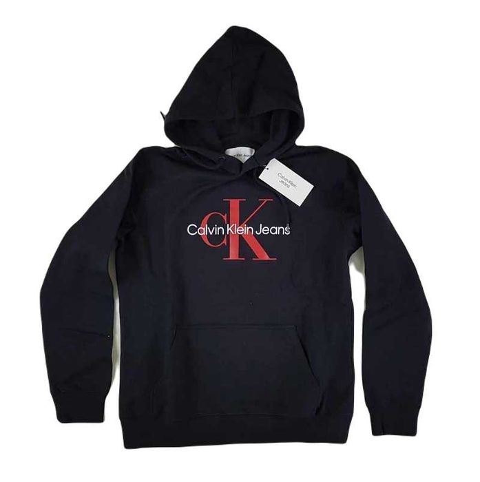 Nowa męska bluza z kapturem CALVIN KLEIN Regular Hoodie czarna oryg. rozmiar L
