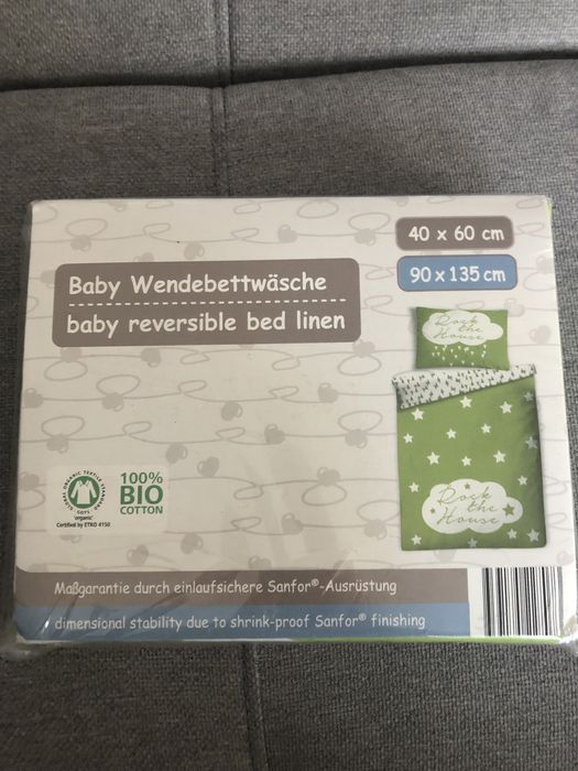 Pościel dzięcieca nowa 90x135 zielona 100% bawełna