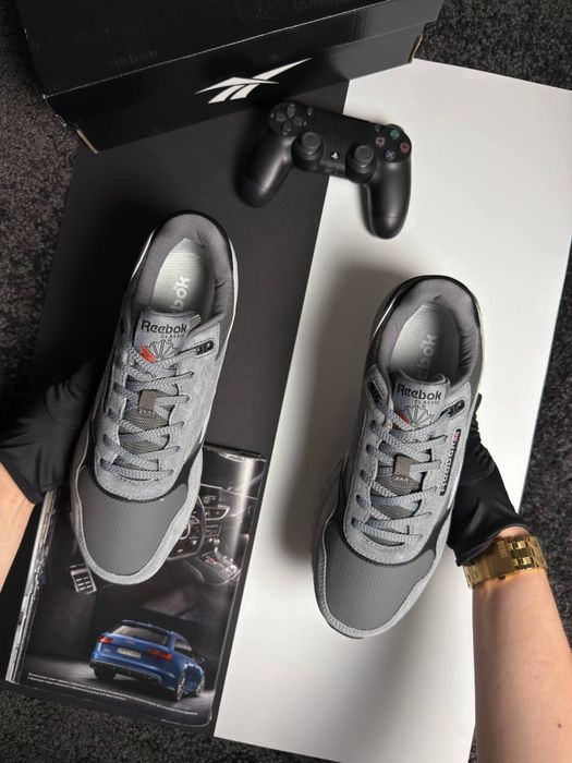 Мужские кроссовки рибок Reebok Classic Leather 2400 Grey Black White [41-46]