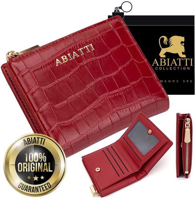 Mały Portfel Damski Antykradzieżowy RFID ABIATTI Portmonetka Na Zamek