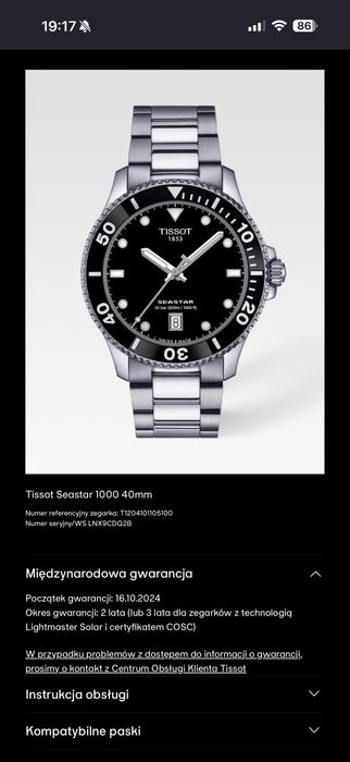 Tissot Seastar 1000 40mm T120.410.11.051.00 | Gwarancja | Full Set