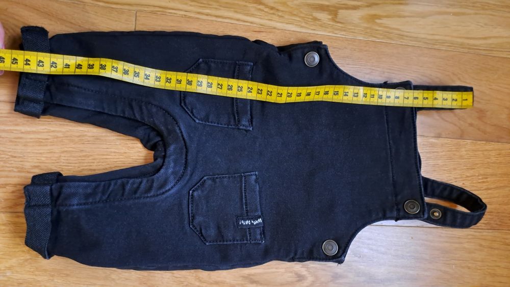 Spodnie, spodenki, ogrodniczki bawełniane, czarne, Fred&Flo, 56,