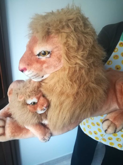 Peluche gigante de leão com cria - 118 x 35 x 38 - pelúcia
