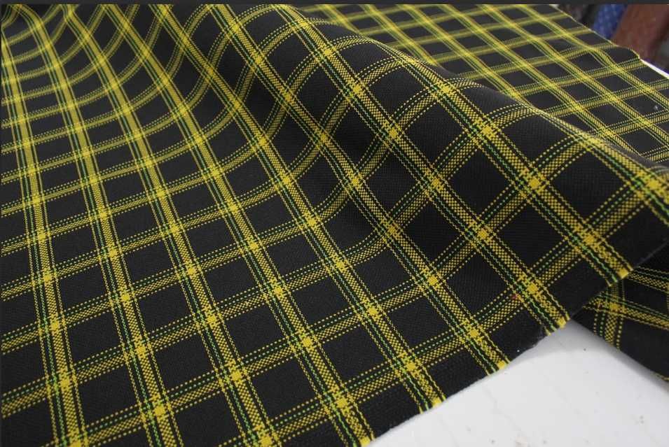 Tecido Tapeçeira Golf GTI MK1 Plaid Amarelo 150x100cm