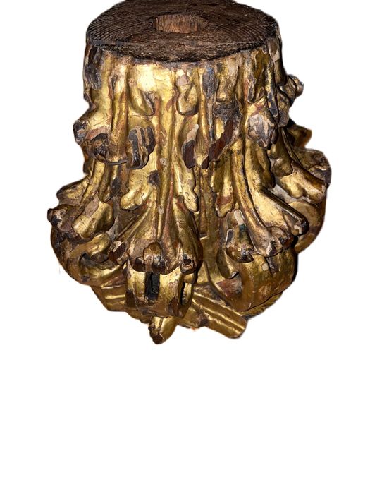 Capitel fragmento antigo talha dourada seculo 18