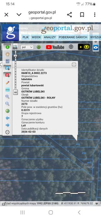 Działka leśna Ostrów Lubelski nad jeziorem