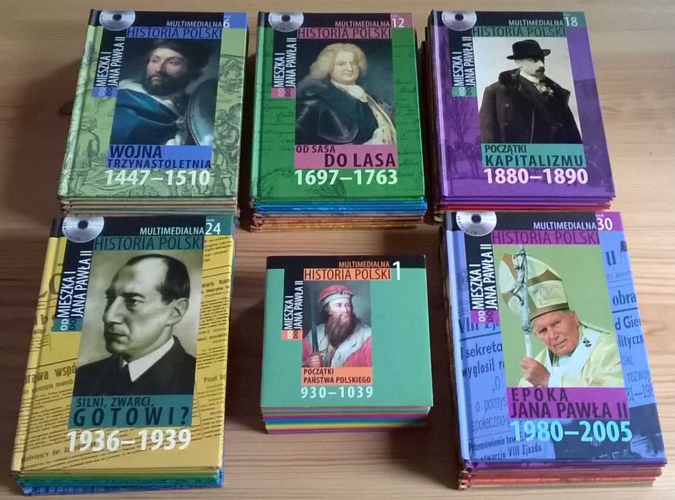 Multimedialna historia Polski – komplet: 30 książek i płyt CD - bdb