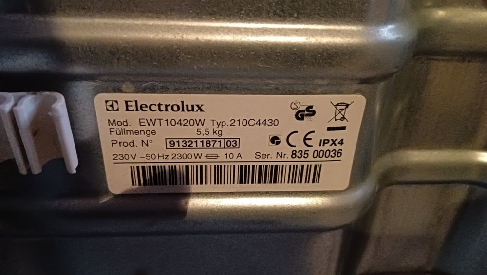 Pralka Electrolux EWT 10420W wszystkie części oprócz bębna