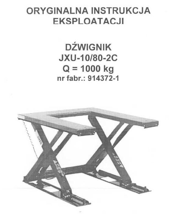Dźwignik JXU-10/80-2C Jihab AB / PROMAG – 2017 – 2 szt.