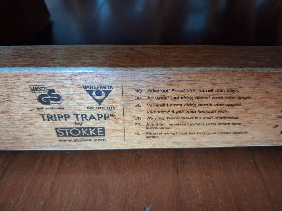 Stokke Cadeira de Refeição Evolutiva Tripp Trapp de Madeira e 2 revest