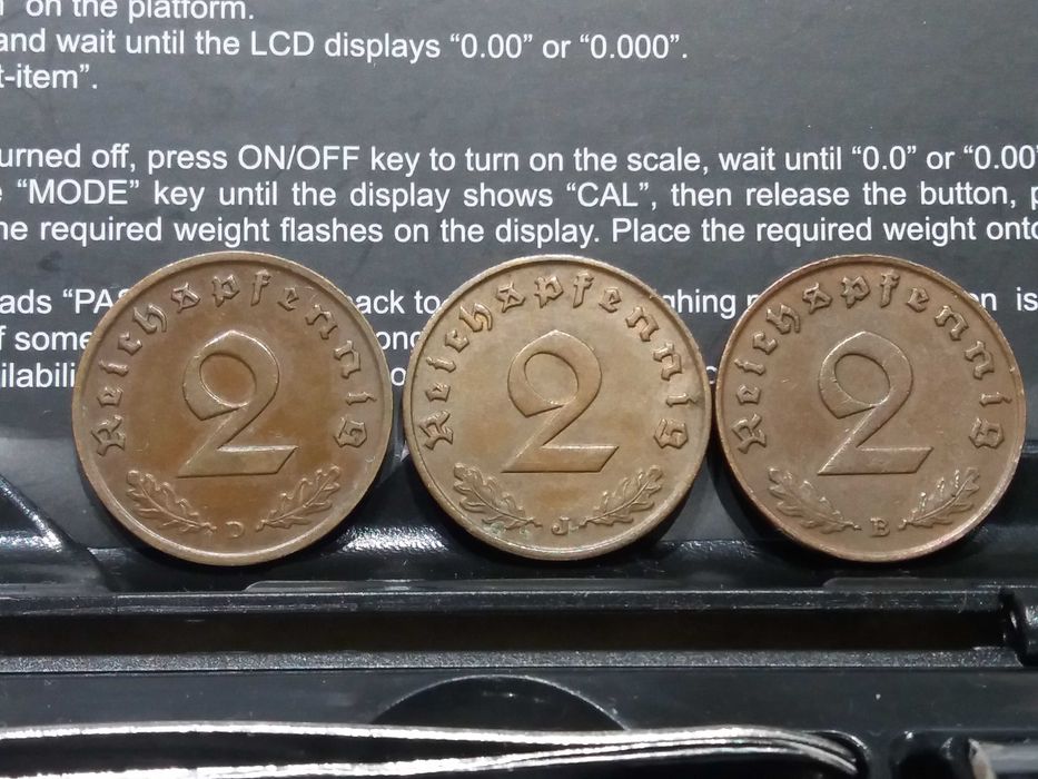 Lot monet Niemcy III Rzesza 2 reich-fenig 1937-38r.-39r,D,J,B