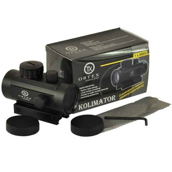Коліматорний приціл Ortex 1×30 червона/зелена точка  міцний корпус