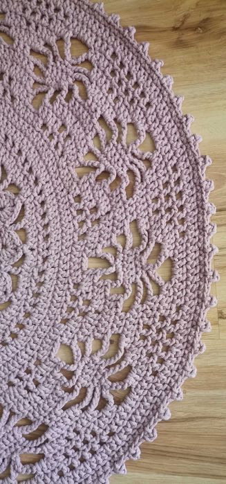 Dywan ze sznurka bawełnianego 100cm, pudrowy róż
