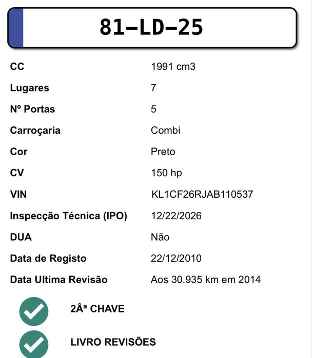 Chevrolet Captiva 2.0 VCDI 150CV  - 7 Lug. - Nacional