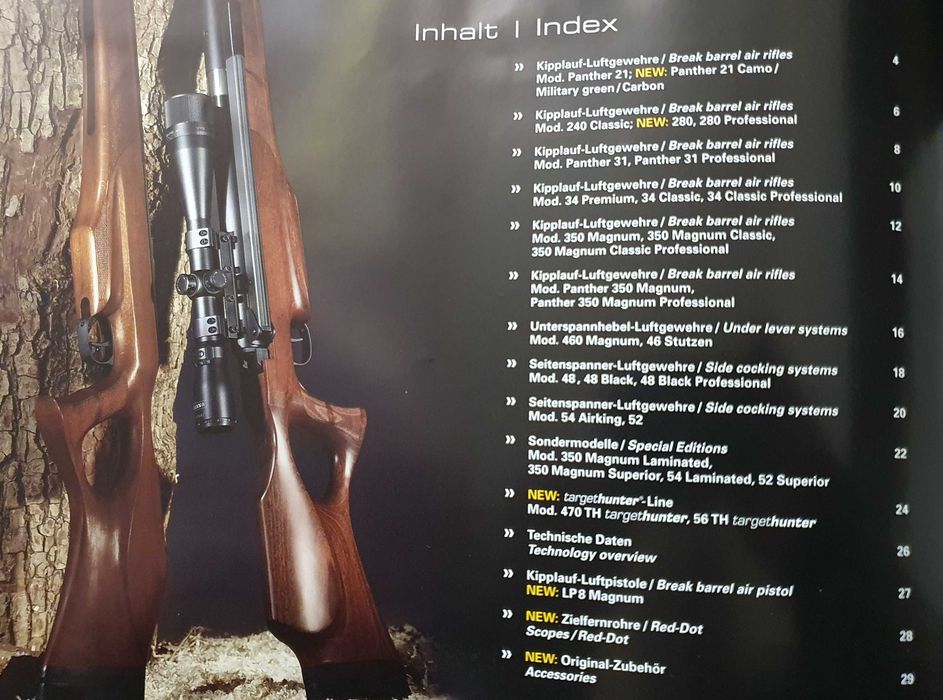 Carabina de pressão de ar - Diana 27 e Catálogo Diana Airguns