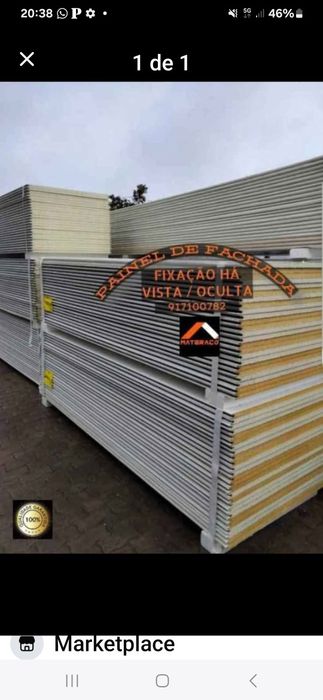 Painel sandwich para revestimentos até 15 metros