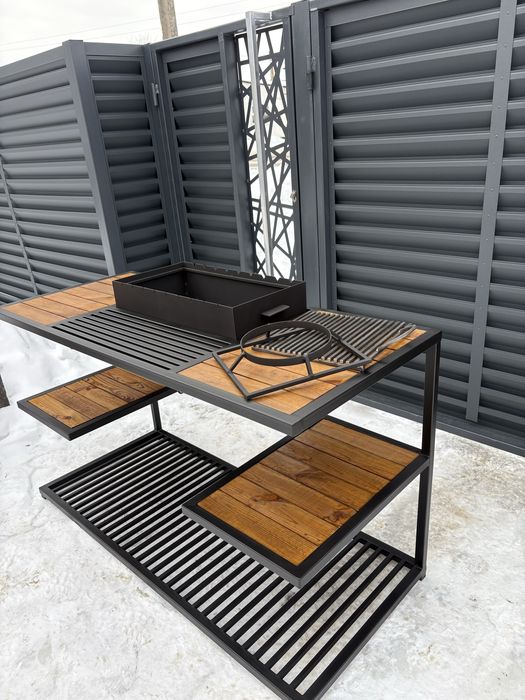 Мангал с стилі лофт на 9 шампурів