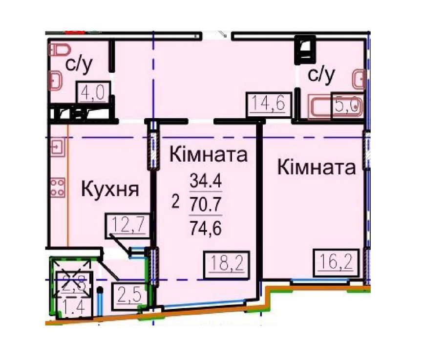 OS4 ЭКС Продам 2 комнатную квартиру 75м ЖК Авиационный Парк Горького