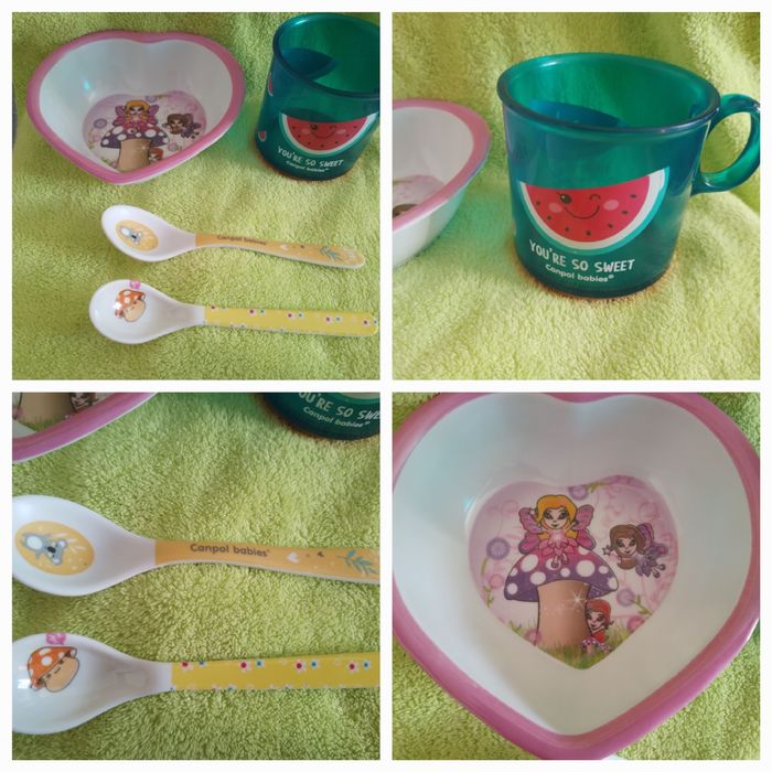 Чашка, тарілка, ложечки