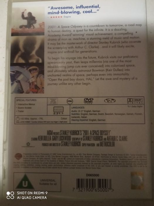 Stanley Kubrick's 2001 a space odyssey DVD