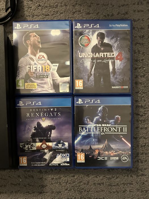 Playstation 4 Pro 1TB + Jogos e Cabos de ligação