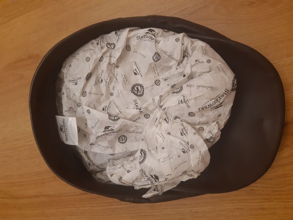 Kaszkiet ze skóry włoskiej Malone 58 cm nowy