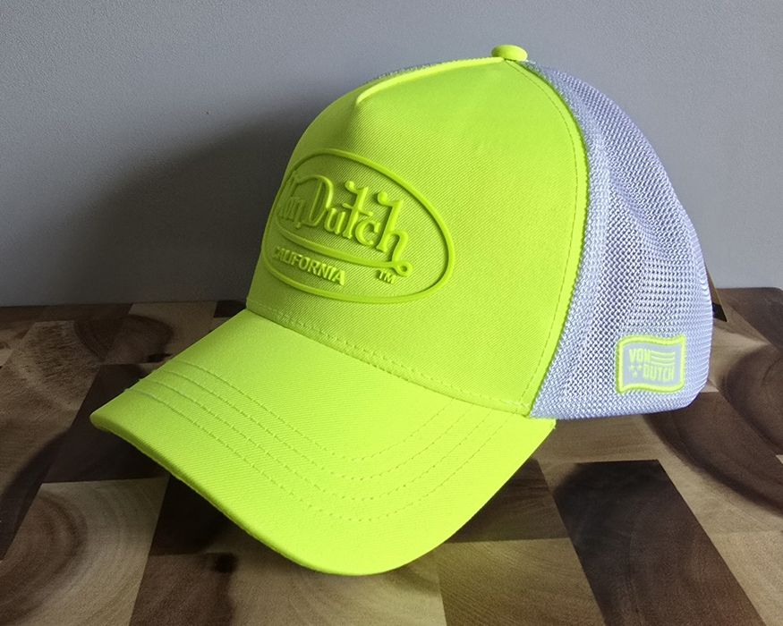 Oryginalna czapka truckerka Von Dutch Oval Patch zielono/biała