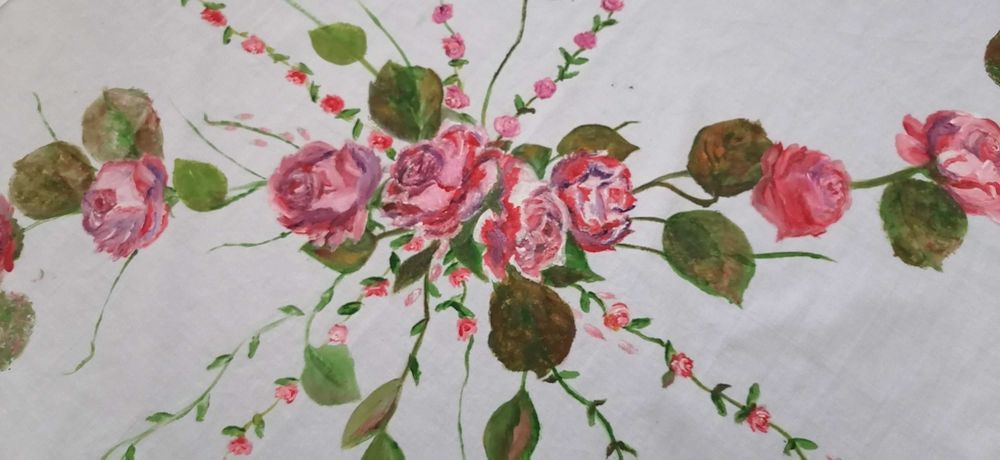 Toalha em algodão pintada à mão