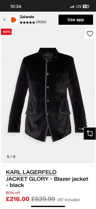 Велюровый блейзер Karl Lagerfeld (L) slim fit