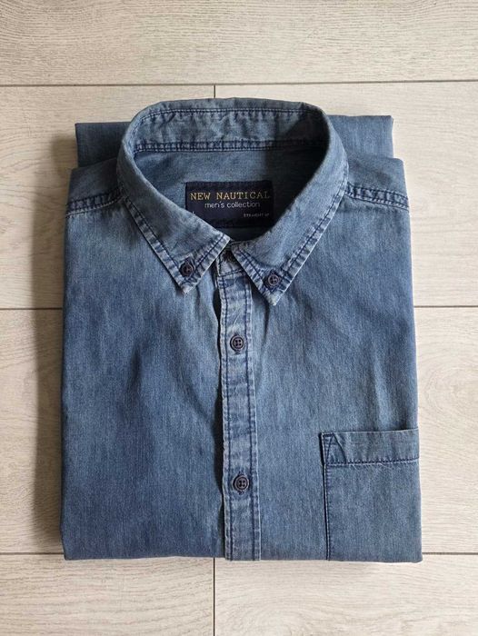 Jeansowa męska koszula SU r. L / XL