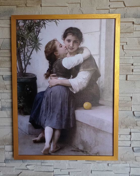 Obraz na płótnie - W. Adolphe Bouguereau, A Little Coaxing, 50x70cm