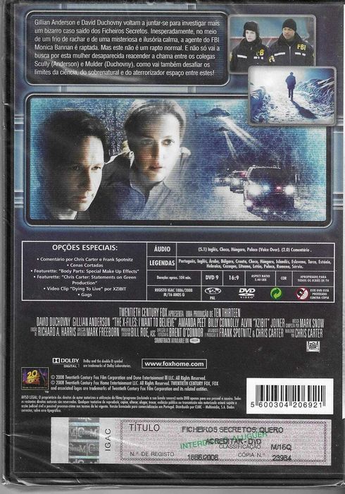 Ficheiros Secretos: Quero Acreditar (versão realizador) (novo) (2008)