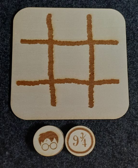 Tic-tac-toe e bilhete Platform 9¾ HP Sienna Artesanal