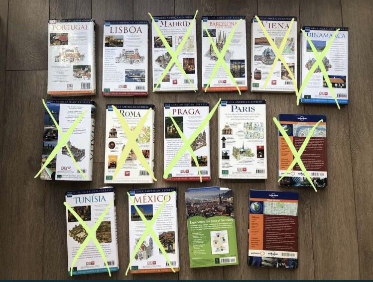 Guias de viagem variados (lote completo ou em separado)