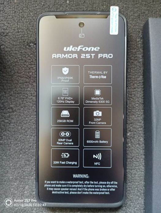 Ulefone Armor 25T Pro.
Візуальні збіги
Про це зображення
Огляд від ШІ



+13
На зображенні показано коробку смартфона Ulefone Armor 25T Pro