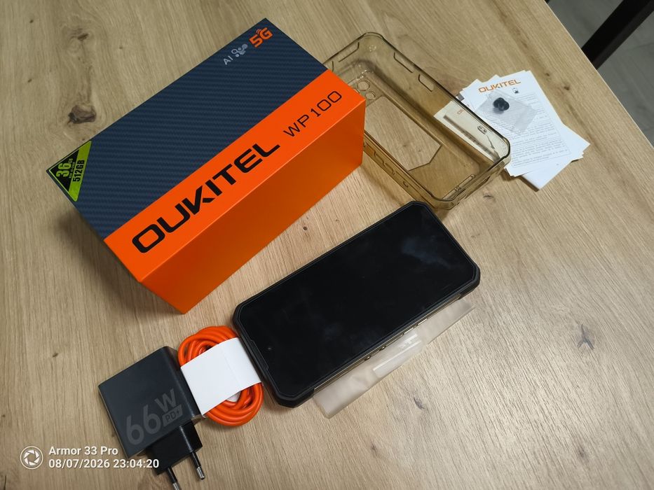 Захищений смартфон Oukitel WP100 12/512Gb 5G / Броньований протиударний телефон Окітел 33000 mah з проектором ліхтарем + чохол