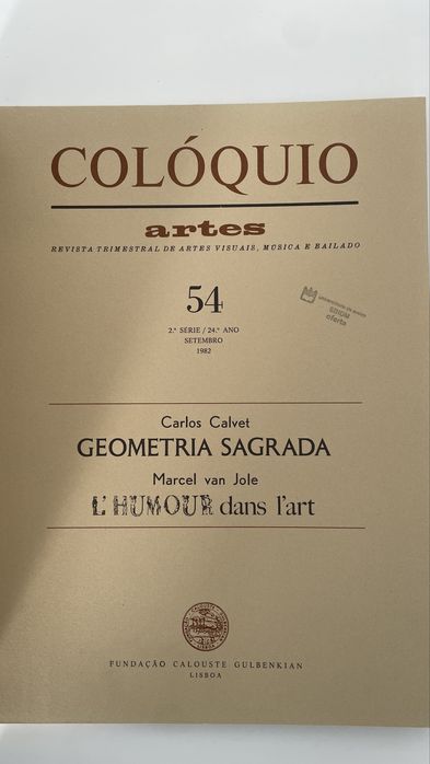 Colóquio Artes - Lote de 4 números