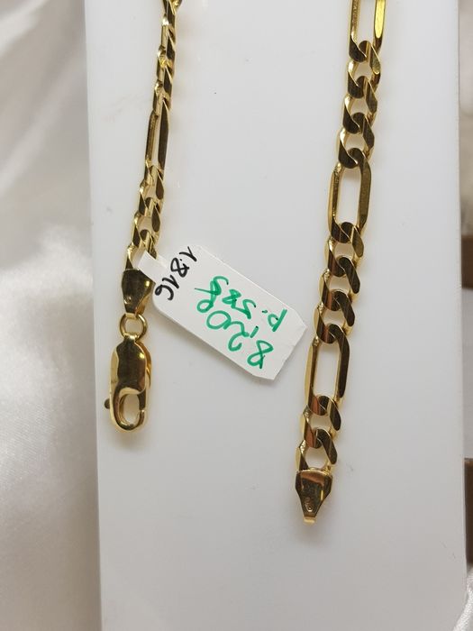 Złota bransoletka splot Figaro złoto 585 długość 21cm