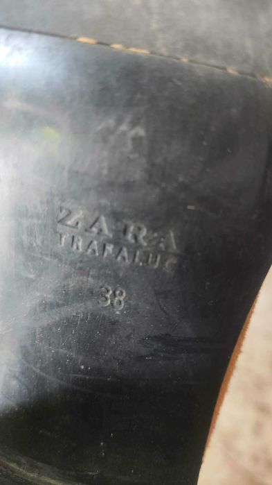Zamszowe botki ZARA | Koniakowe / Camel 38