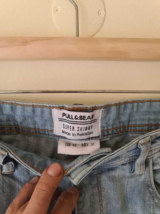 Calças de Ganga Azuis Pull & Bear Super Skinny Tamanho 42 Pants Jeans