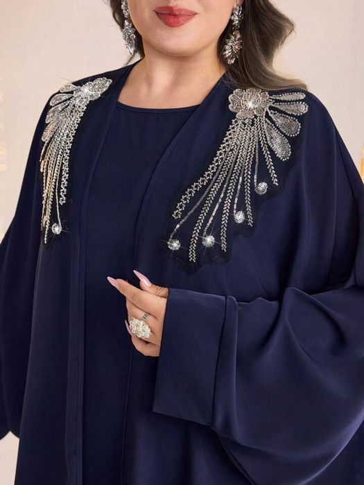 Długie kimono granat