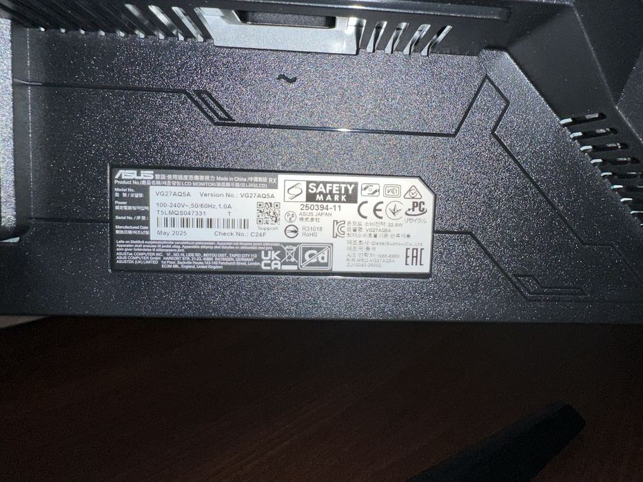 Монітор 27” ASUS TUF GAMING 200 Hz 2 K