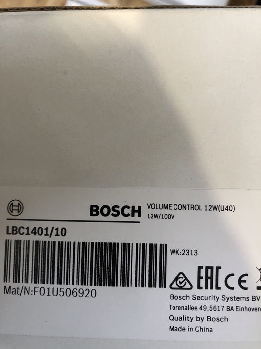 Controlador de volume 12w LBC 1401-10 Bosch
