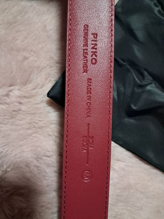Pinko pasek love Berry h3 belt skórzany bordowe ciemnoczerwony nowy z