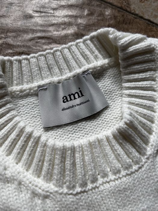 Sweter Ami Paris Alexandre Mattiussi Biały