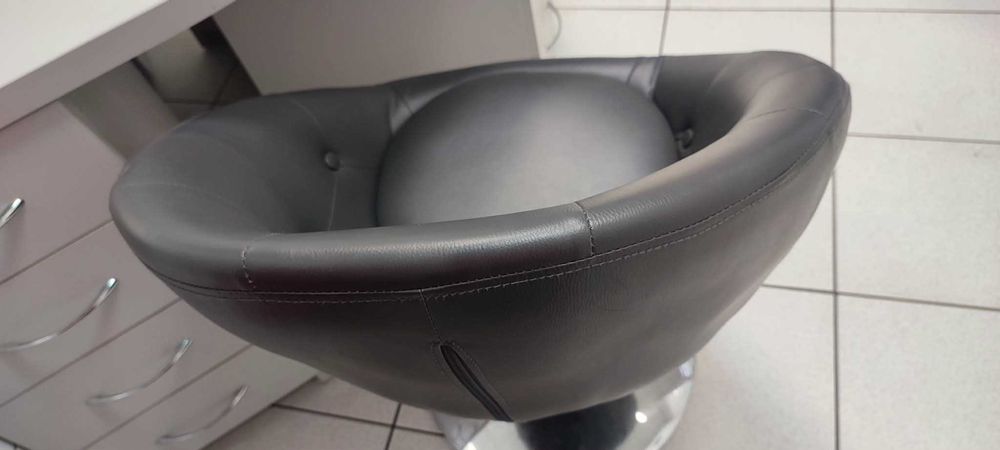 Fotele obrotowe ekoskóra, szary podstawa chrom