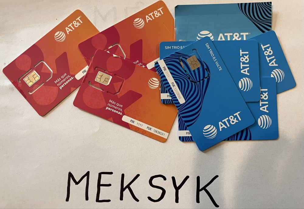 Meksyk SIM karta AT&T meksykański starter +52