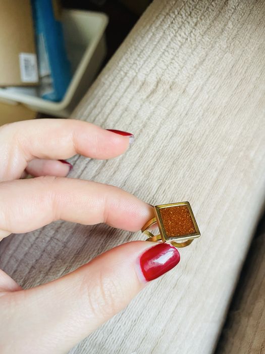 Anel ajustável dourado aço inoxidável