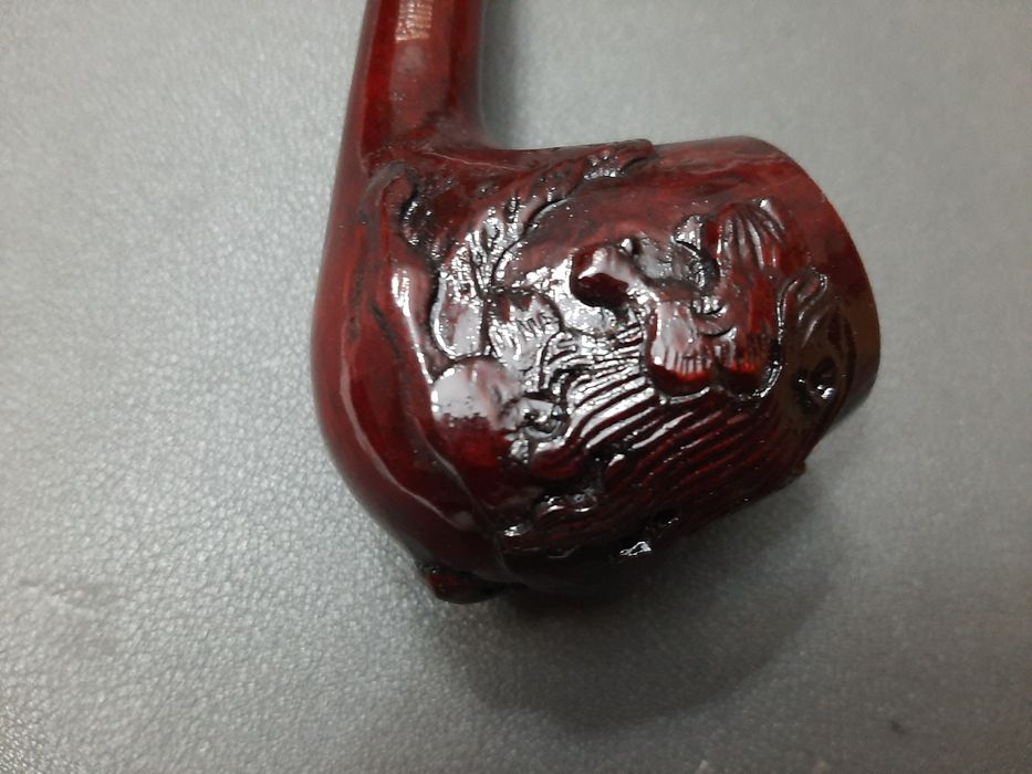 Vintage Golden Leaf 477 Red Wooden Tobacco pipe