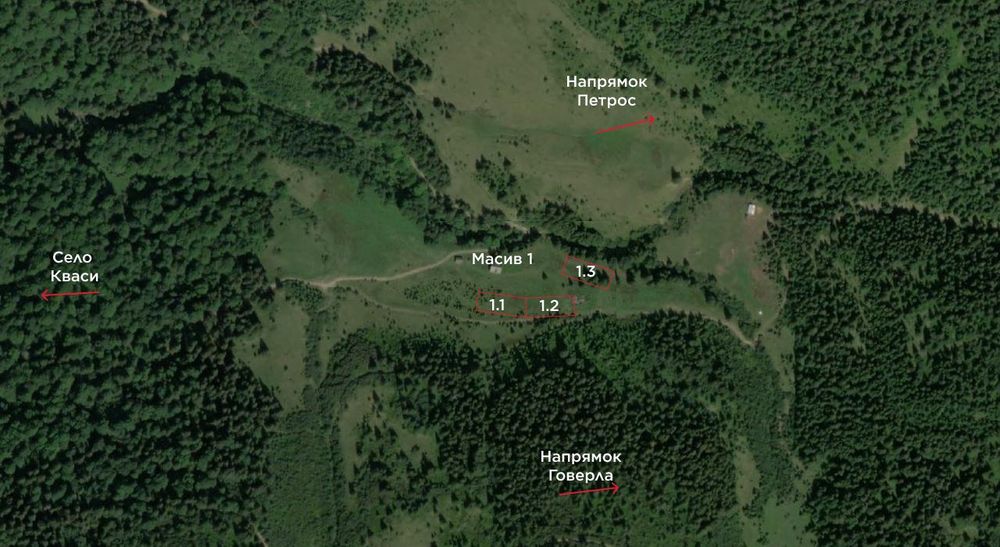 Земельні масиви на полонині ШУМНЄСКА